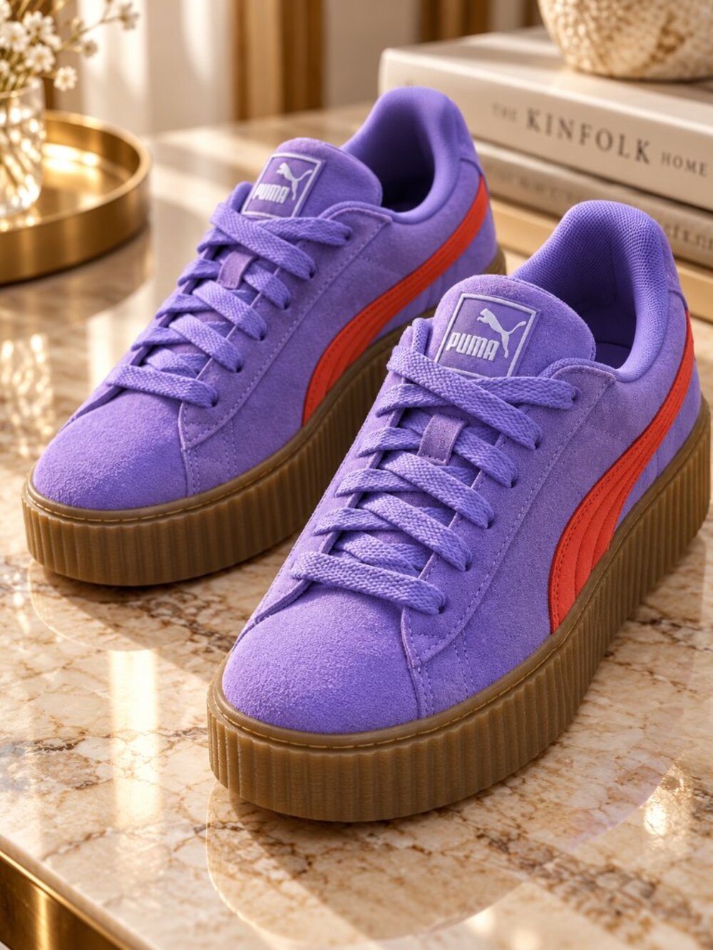 Puma x FENTY Rihanna Creeper Phatty Purple Suede Platform Sneakers Women's 7.5